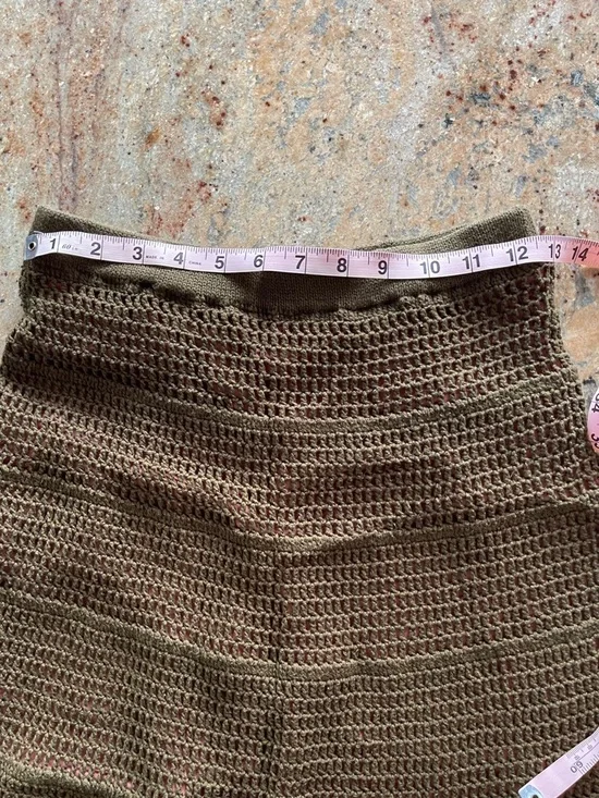 Sleeping on Snow Knit Flared Midi Skirt - Olive - Picture 5 of 6